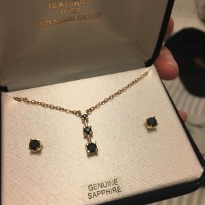 Sapphire Earring and Necklace Set